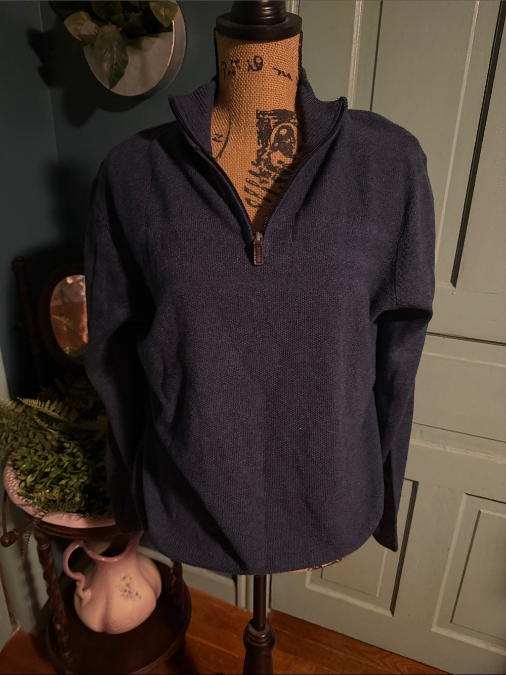 Dockers Men's Navy Quarter-Zip Sweater Pullover